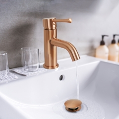 Akicon™ Copper Push Button Bathroom Sink Drain Stopper Without Overflow - 3 Years Warranty