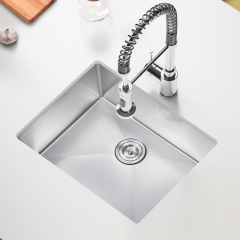 Akicon™ 23" Undermount Nano Single Bowl Stainless Steel Handmade Kitchen Sink with Drain Assembly Strainer