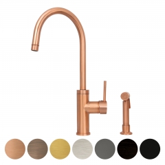 Akicon™ One-Handle Copper Widespread Kitchen Faucet with Side Sprayer