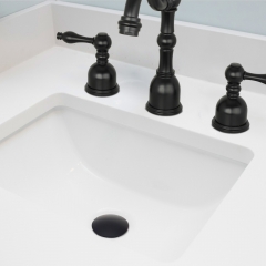 Akicon™ Matte Black Push Button Bathroom Sink Drain Stopper Without Overflow - 3 Years Warranty