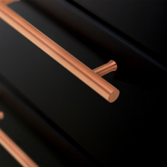 Akicon™ 5 Inch Hole Center Copper Kitchen Cabinet Handles 100% Solid Brass Drawer Pulls AK01932-C (5-PACK)