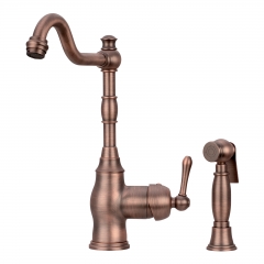 Akicon™ One-Handle Antique Bronze Widespread Kitchen Faucet with Side Sprayer