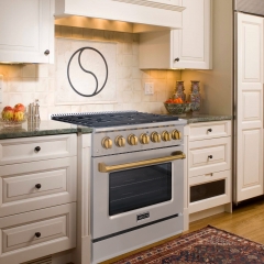Akicon 36" Slide-in Freestanding Professional Style Gas Range with 5.2 Cu. Ft. Oven, 6 Burners, Convection Fan, Cast Iron Grates. Stainless Steel