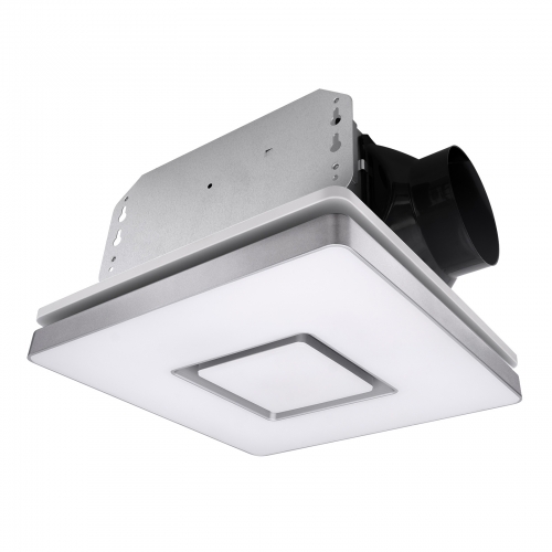 Bathroom Exhaust Fan with Shower Light 90 CFM 1.5 Sones Bathroom Fan Light Combo, 15W Dimmable 3CCT LED Light & 5W Night Light Ventilation-Silver