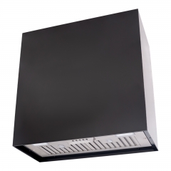 Akicon 30" Stainless Steel Range Hood, Modern Box Kitchen Hood with Powerful Vent Motor, Wall Mount, 30”W*30”H*14D, Jet Black