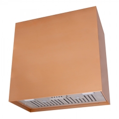 Akicon 30" Stainless Steel Range Hood, Modern Box Kitchen Hood with Powerful Vent Motor, Wall Mount, 30”W*30”H*14D, Copper
