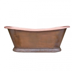 Custom Copper Double Slipper Tub - Antique Copper