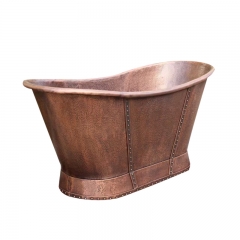 Custom Copper Double Slipper Tub - Antique Copper