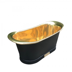 Custom Copper Double Slipper Tub - Black & Gold