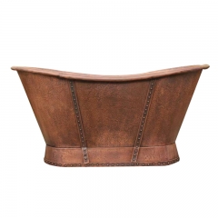 Custom Copper Double Slipper Tub - Antique Copper