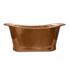 Custom Copper Double Slipper Tub - Shiny Copper