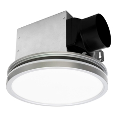 Bathroom Exhaust Fan with Light & Nightlight, 80CFM 2.0 Sones Quiet, Ventilation Fan, UL/HVI Certified, Round, Silver