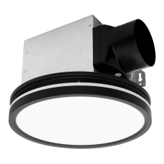 Bathroom Exhaust Fan with Light & Nightlight, 80CFM 2.0 Sones Quiet, Ventilation Fan, UL/HVI Certified, Round, Black