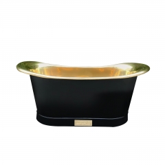 Custom Copper Double Slipper Tub - Black & Gold