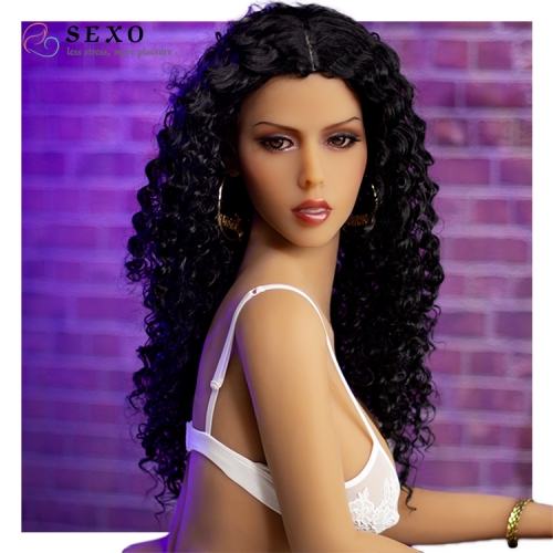 SEXO 158cm Wild girl sexy body long curly hair European and American style tpe doll
