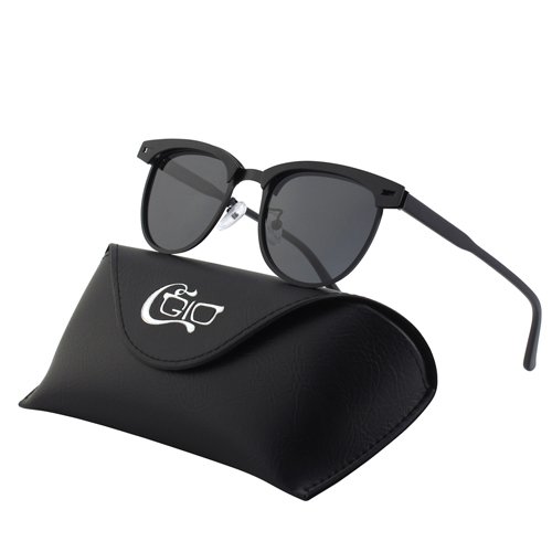 CGID Club Master Classic Layered frame Mirrored Polarized Semi-Rimless Sunglasses