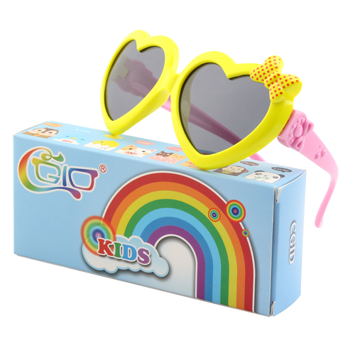 CGID Soft Rubber Kids Cute Heart Polarized UV400 Sunglasses