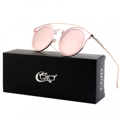 CGID Double Circles Mirrored Polarized  Cateye Oversized Sunglasses