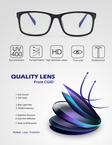 Blue Light Blocking Glasses, Blue Blocker Computer Glasses for Men Women,  Anti Glare 400 UV & Eye Strain Fake Square Glasses