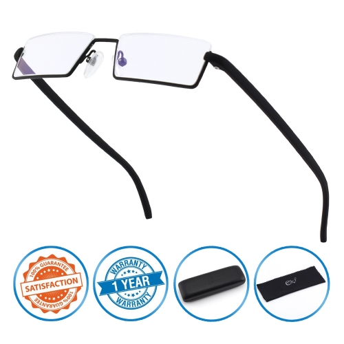CGID Half Rim Anti-Blue light Readers, Computer Reading Glasses with TR90 Frame for Men and Women