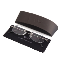 CGID Sleek Design Oval Rimless Frameless Magnifying Resin Lenses Spring Hinge Reading Glasses