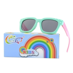 CGID Rubber Flexible Kids Rectangle Polarized Sunglasses for Boys Girls Baby and Children Age 3-10