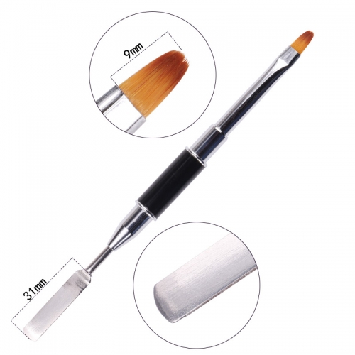 FNB-21 stainless steel dual head nail art paint brush