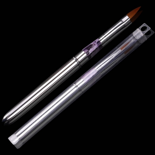 W52-2  Acrylic Kolinsky Sable Nail Art Flat Brush Design Dotting Painting Drawing Crystal Pen Set Carving Salon Tips Builder