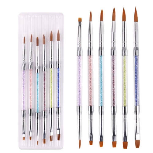 W2-1 6 colours/set double head nailart brush