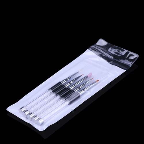 NBS-67  5PCS  Nail Art Brush Pen Rhinestone Crystal Metal Acrylic Carving Gel Polish