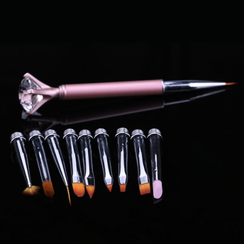 NBS-68  Nail Art Rhinestone Painting Brush Set Liner Flower 3D Gradient