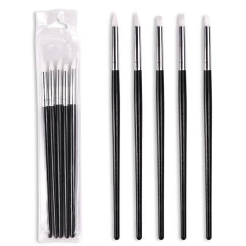 W50-2 5Pcs Nail Art Pen Brushes Soft Silicone Carving Craft Supplies Pottery Sculpture