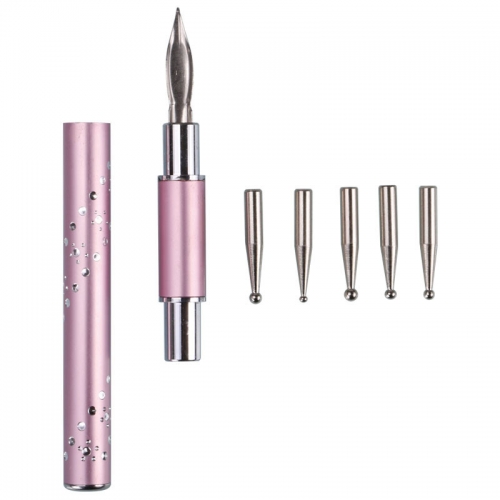 HDT-04 Metal Head Nail Art Dotting Pen Drill Point Flower Line Rhinestones Tip