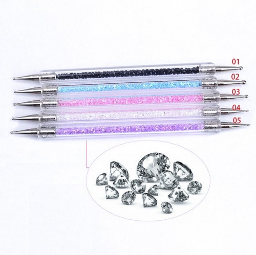 HDT-11 UV Gel Painting Nail Art Dotting Pen Acrylic Handle Rhinestone