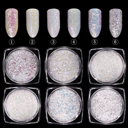 GSP-97 Mixed Hexagon 6 Color Dust Sets Holo Glitter Mermaid Sequins