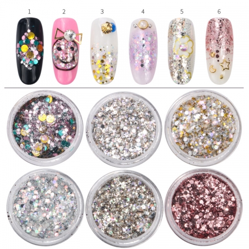 GSP-119 Shiny Ultrathin Sequins Colorful Nail Art Glitter Tips UV Gel