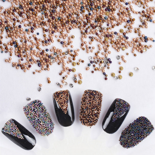 PGB-14 6 colour 3D Micro Steel Beads Mixed Color Nail Art Decorations Mini Small Caviar