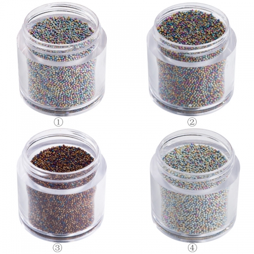 PGB-35 Glass Caviar Beads for Nails Art Decoration Crystal Pixie 3D Micro AB Glitter