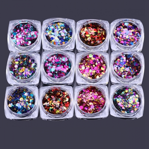 PGP-57 1Set Ultrathin Sequins Nail Art Glitter Mini Paillette Colorful Round