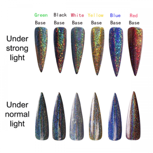 PGP-87 6PCS Neon Crystal Nail Glitter Pigment Super Shine Mirror Sequins Nail Art