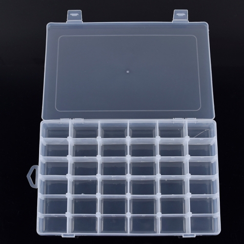 NAC-68 36 Compartments Nail Rhinestone Decoration Container Box Transparent PP Plastic