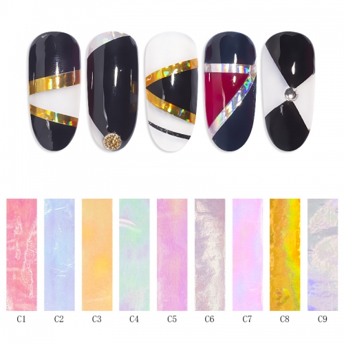 NLS-13 30Rolls/Set Holographic Nail Line Decal Set Striping Tapes 3mm Adhesive Laser