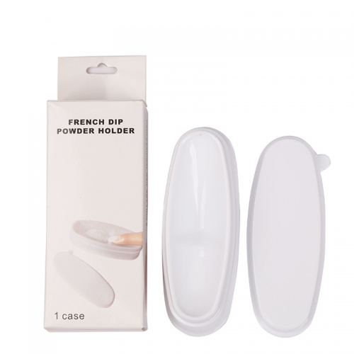NAC-73 1pc White Powder French Tray PVC Manicure Mold Dip Container For Nail Art