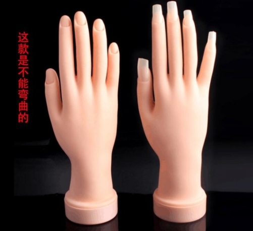 PPH-04 Right Fake Hand for Nail Art Training Inflexible Soft Plastic