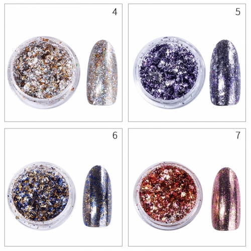 PMN-13 Newest 0.2g/box Colorful Magic Mirror Effect Powder For Nail Art