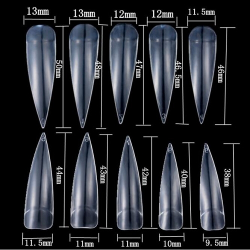 NTS-48 500pcs/bag Stiletto Half Cover Nails Tips