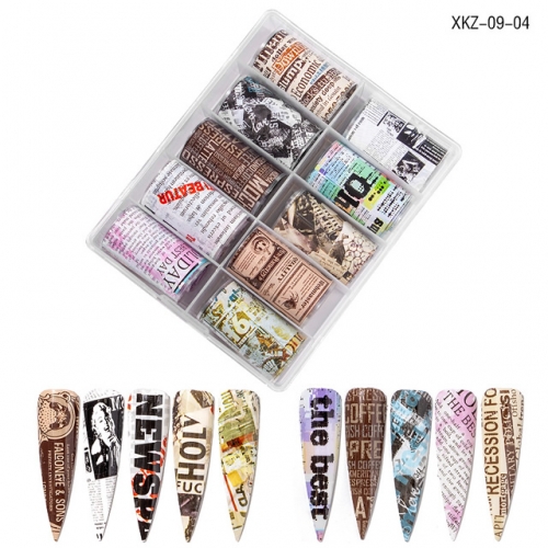 XKZ-09-04 nail transfer foil set