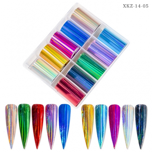 XKZ-14-05 laser rainbow nail transfer foil