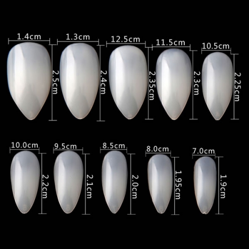 NTS-42 100pcs/box Almond Full Cover Nail Tips