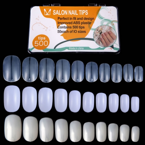 NTS-31 500pcs Box Round Head Full Cover Nail Tips